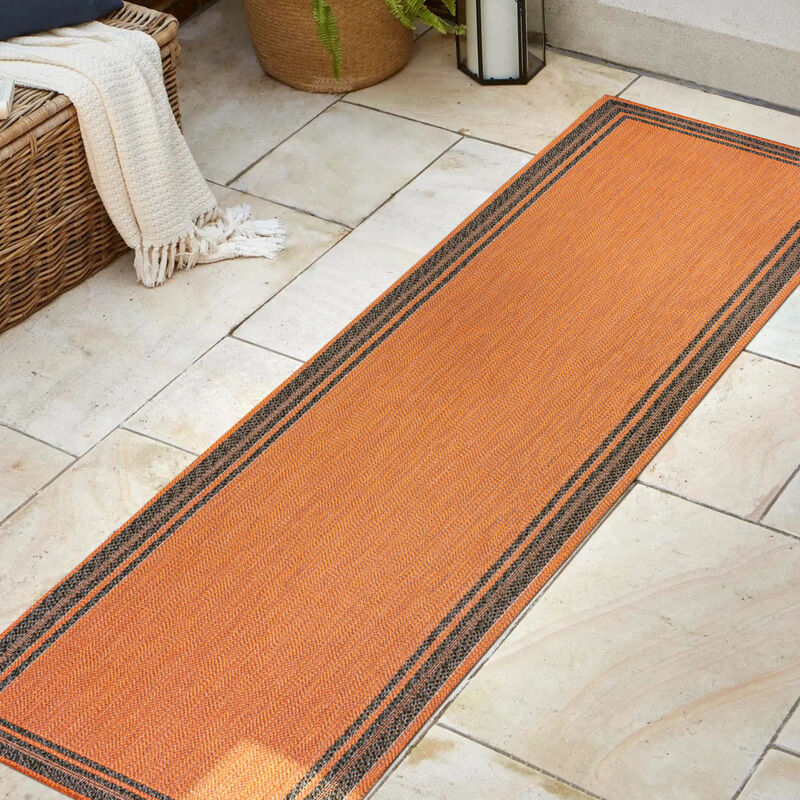 James Modern Border Stripe Indoor/Outdoor Area Rug