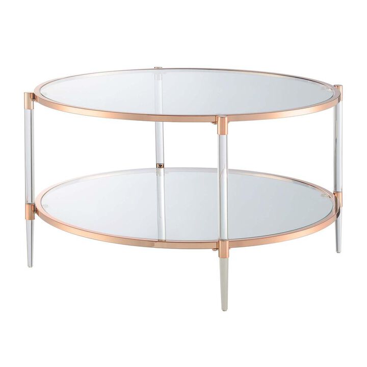Convenience Concepts Royal Crest 2 Tier Acrylic Glass Coffee Table