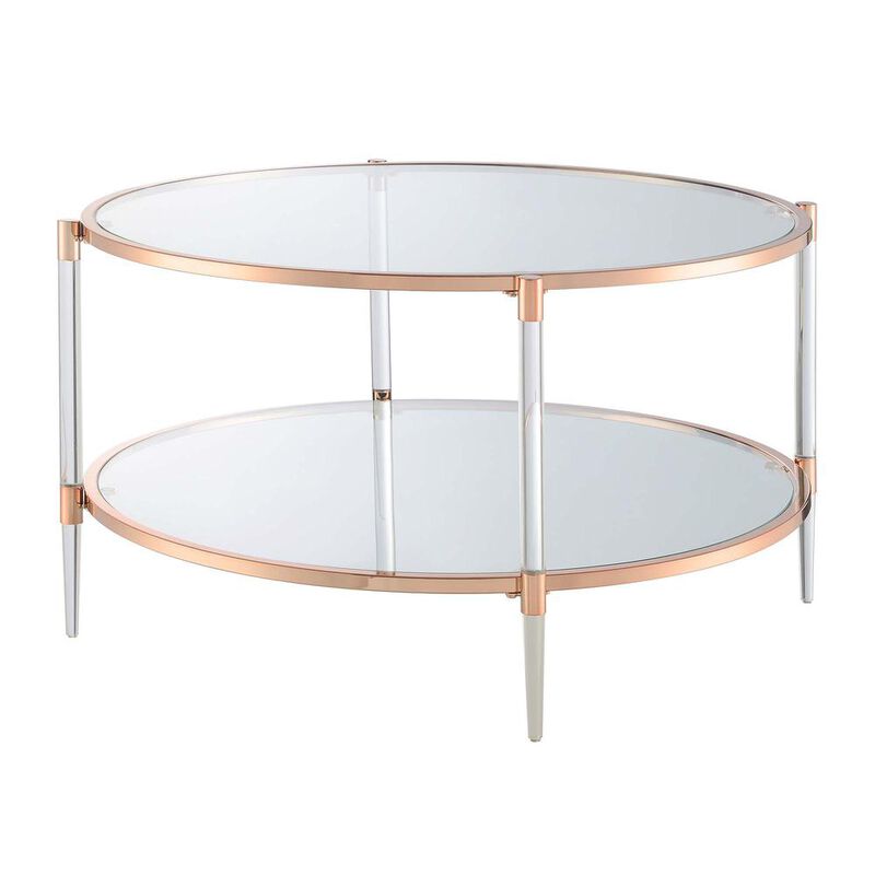 Convenience Concepts Royal Crest 2 Tier Acrylic Glass Coffee Table