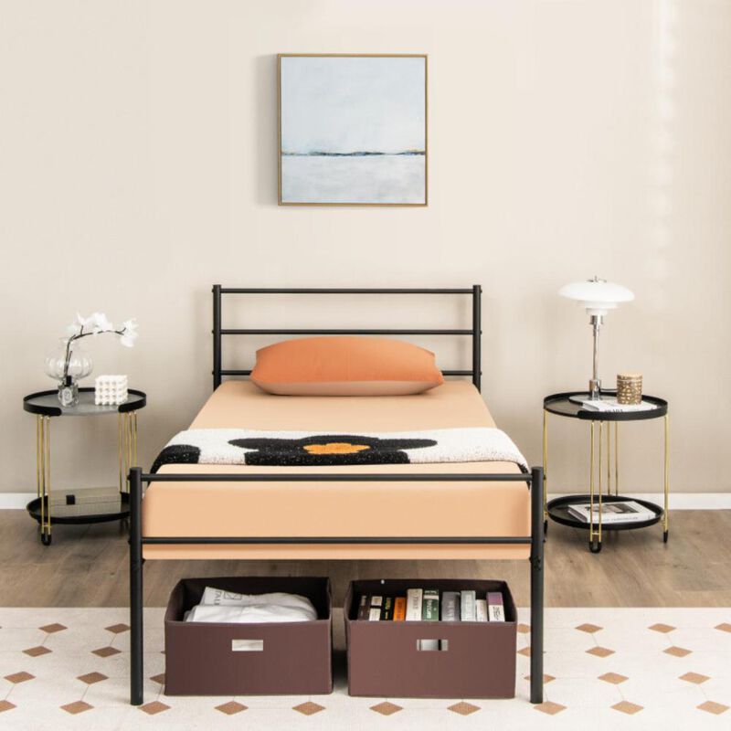 Hivvago Metal Bed Frame Platform with Headboard