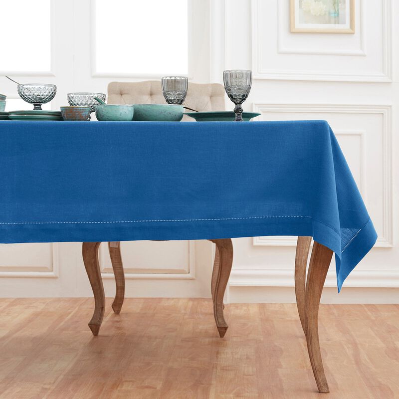 Solino Home 100% Pure Linen Tablecloth | Classic Hemstitch