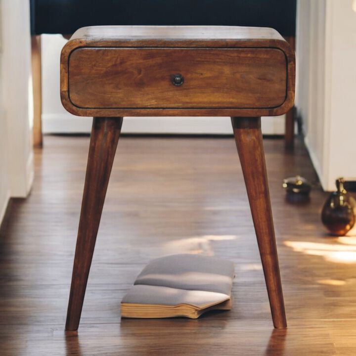 Artisan Furniture Solid Wood Avora Chestnut Nightstand with 1 drawer