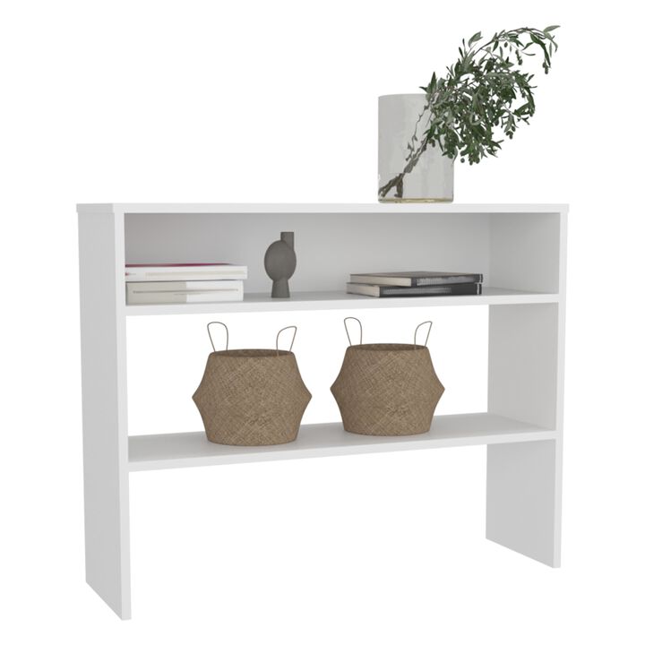 Saxman Library Desk 31.5" H, with 2 Shelves and 2 Legs, White