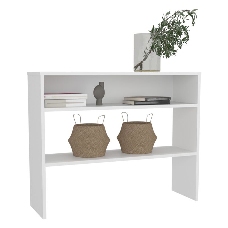 Saxman Library Desk 31.5" H, with 2 Shelves and 2 Legs, White
