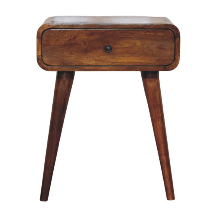 Artisan Furniture Solid Wood Avora Chestnut Nightstand with 1 drawer