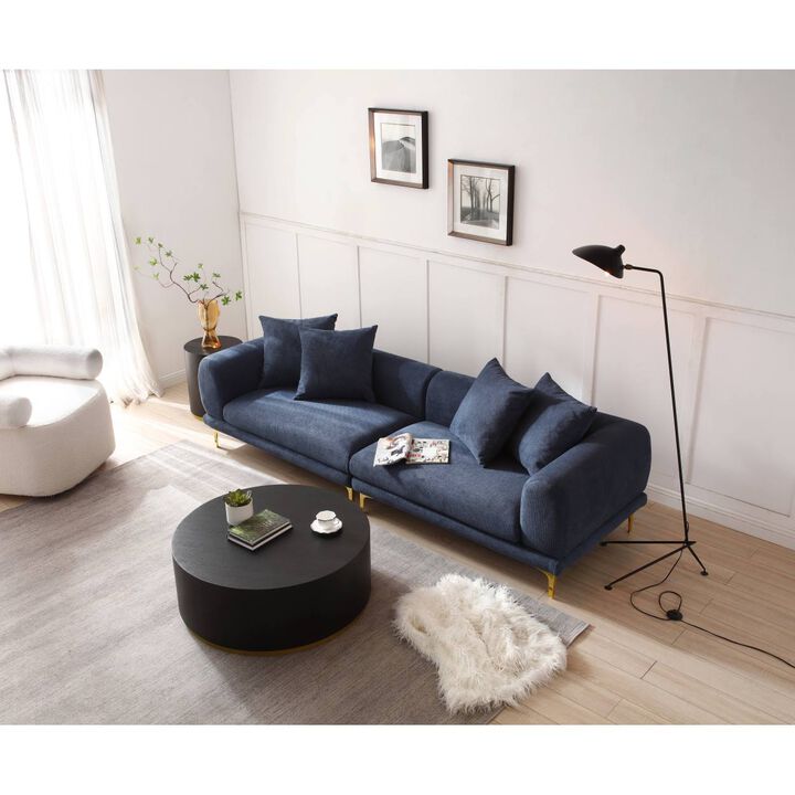 Round Coffee Table Side Table For Living Room Fully Assembled Black