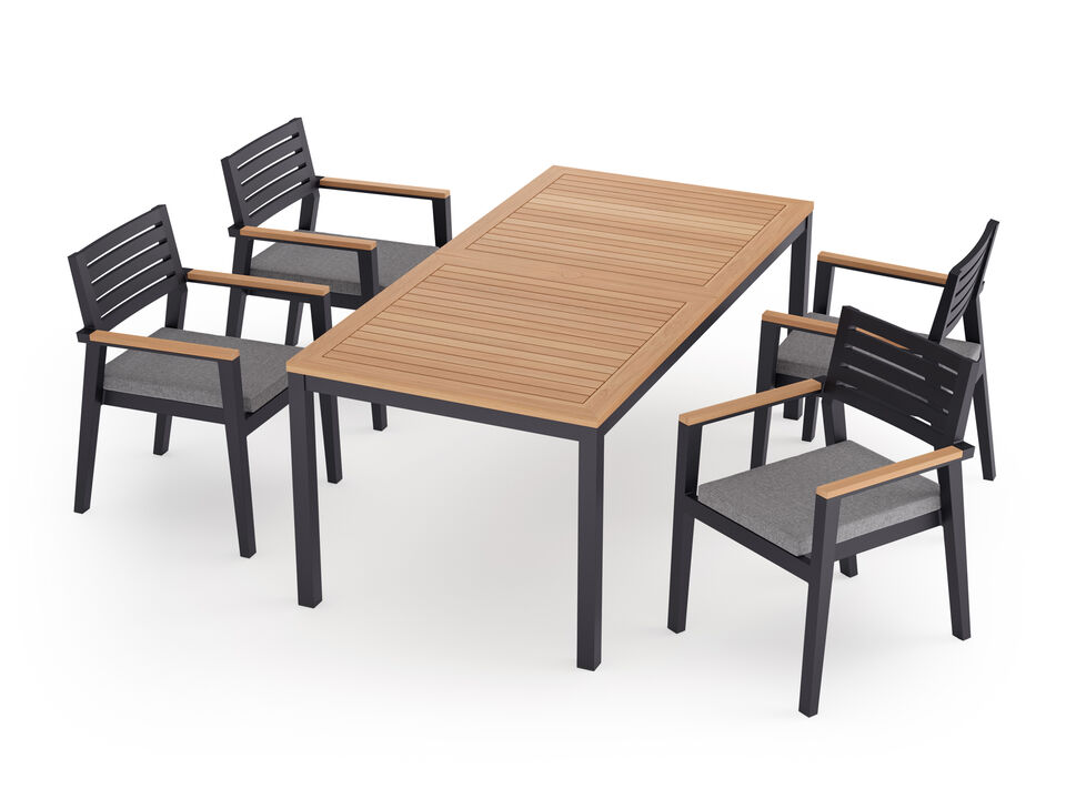 Rhodes 5 Piece Patio Dining Set with 72 in. Table