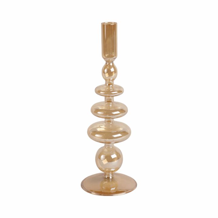 11" Vintage Glass Taper Candle Holder