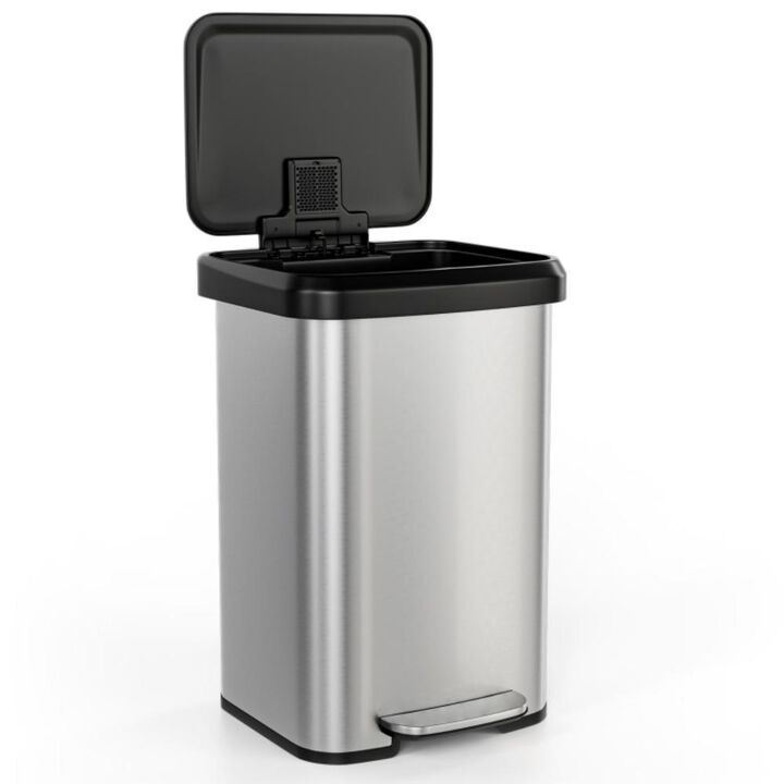 Hivvago 13.2 Gallon Step Trash Can with Soft Close Lid and Deodorizer Compartment