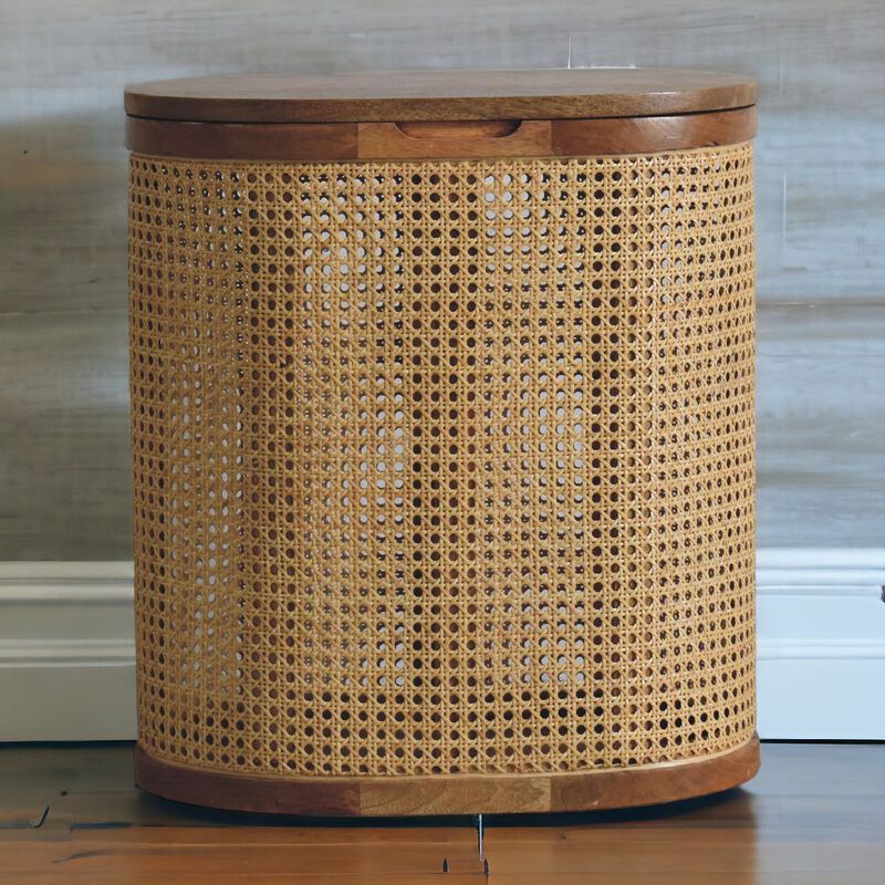 Larissa Lid-up  Solid Wood Storage Stool