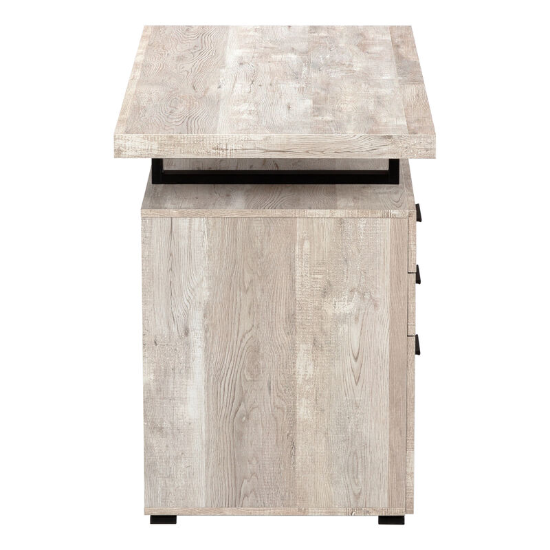 Monarch Specialties I 7410 Computer Desk, Home Office, Laptop, Left, Right Set-up, Storage Drawers, 48"L, Work, Metal, Laminate, Beige, Black, Contemporary, Modern