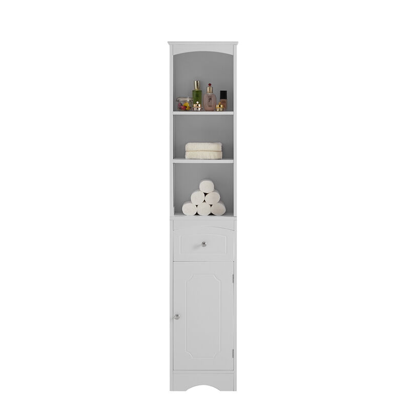 Freestanding Bathroom Storage Cabinet with Drawer and MDF Construction