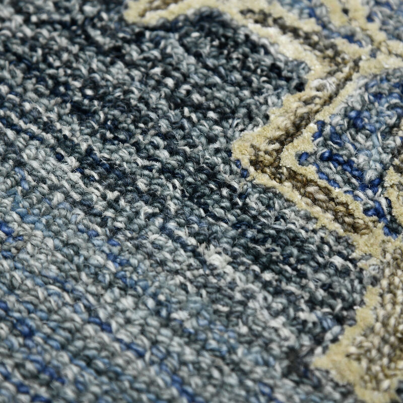 Vestige Farmhouse Oriental Hand-Tufted Denim/Gray Area Rug, 3'6" X 5'6"