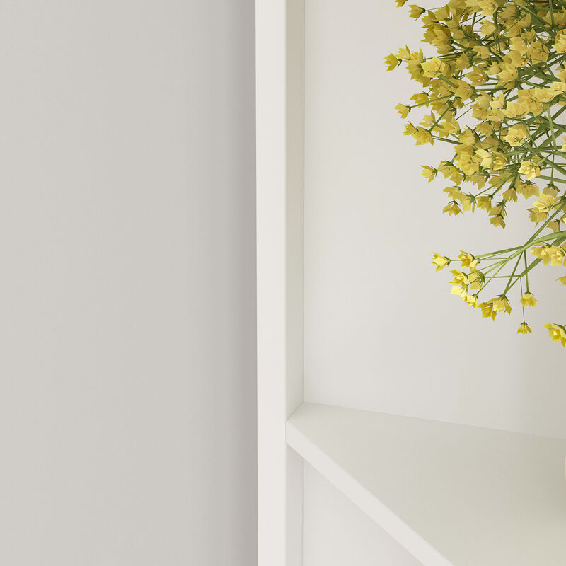 Modern Book Shelf Set of 2, 6 Tiered Corner Shelves, Small Corner Bookshelf for Small Spaces, Adjustable Tall Bookcase for Bathroom, Living Room, Office, White(31.5"x 13.9"x 78.7")
