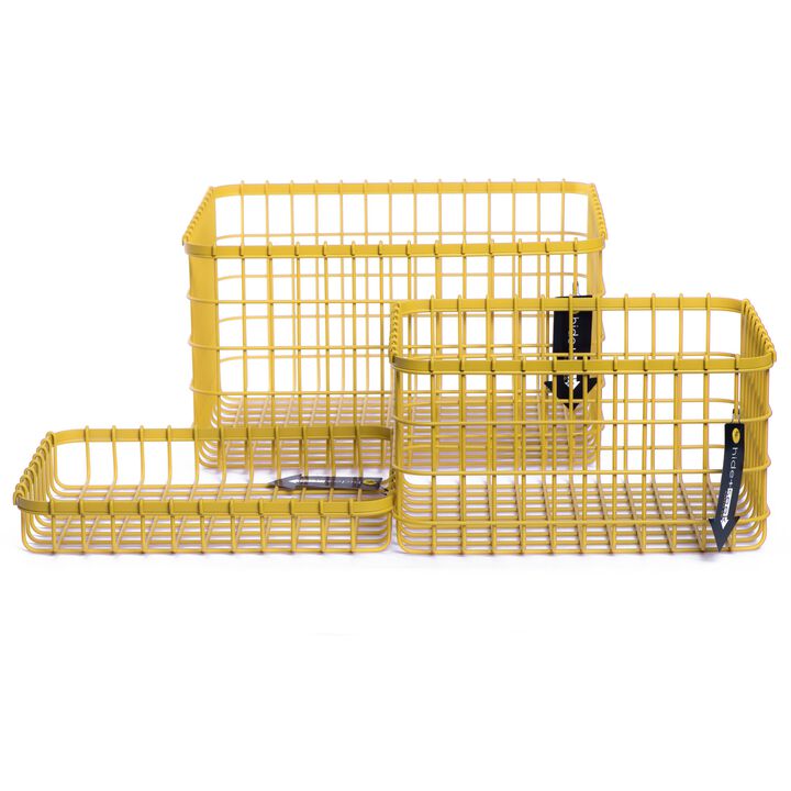 Loop Heavy-Duty Wire Bin-Large-Yellow