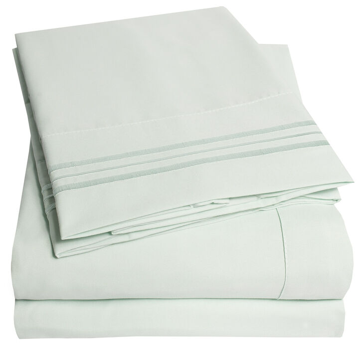 5 Piece Sheet Set, Ultra Soft 1800 Series Collection - Split King, Royal Blue