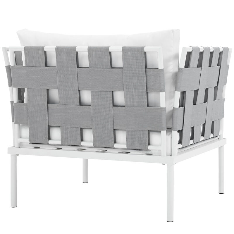 Harmony Outdoor Patio Aluminum Armchair, White White