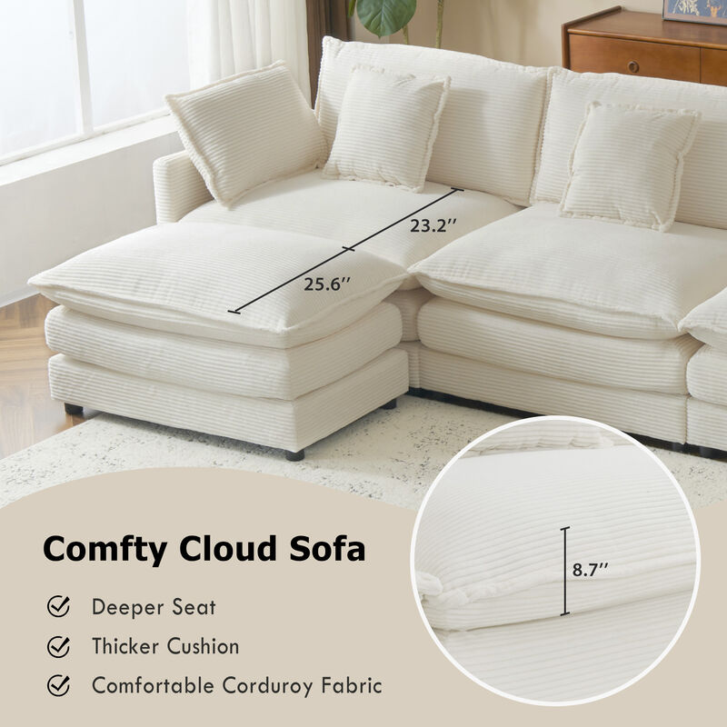 Merax Modern Corduroy Modular Sofa Couch for Living Room