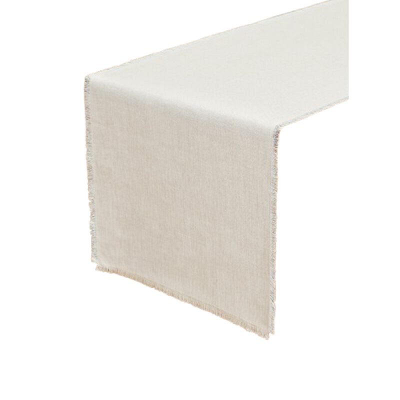 Solino Home 100% Pure Linen Table Runner 18 x 90 Inch | Fringe