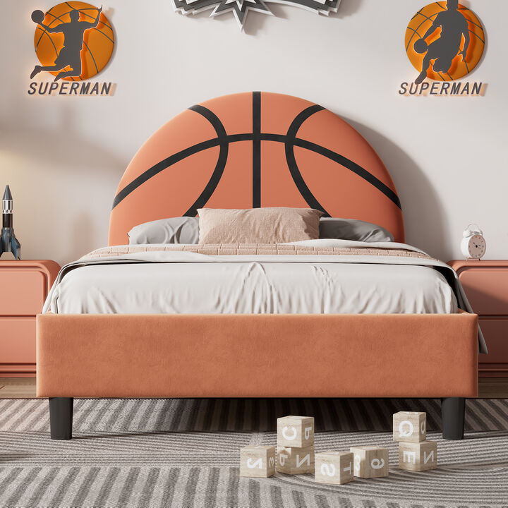 Merax Platform Bed with Rainbow Headboard Princess Kids Bed