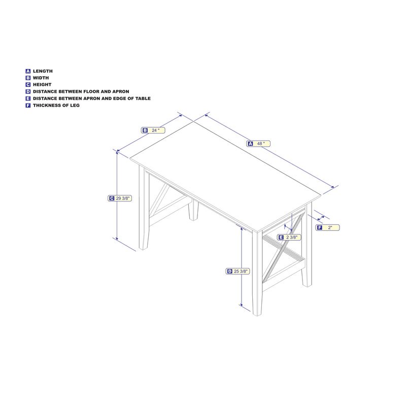 Atlantic Furniture X Design Desk with Surface Mount USB Charger in White
