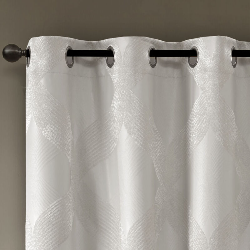 Gracie Mills Eirian Ogee Knitted Jacquard Total Blackout Curtain Panel - 50x95"