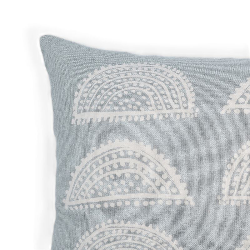 Oceanic elegance artisan print fish lumbar pillow