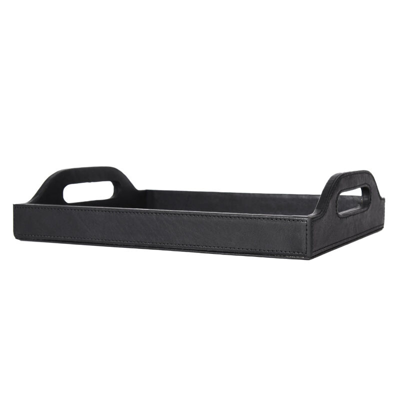 Ombra Leather Serving Tray - Black