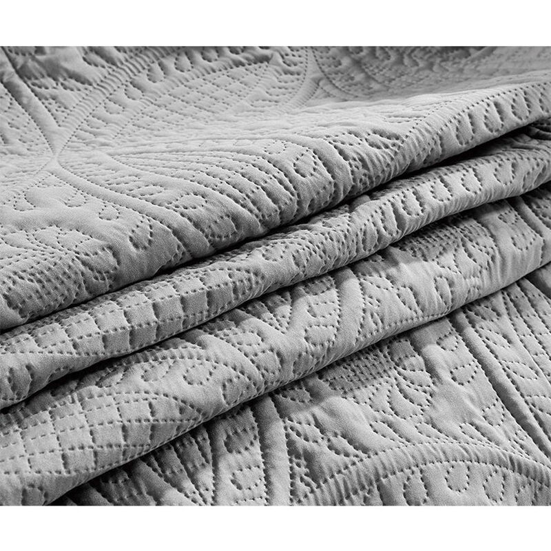 Bedspread Coverlet 3 Pcs Set Oversized Full Size White Color