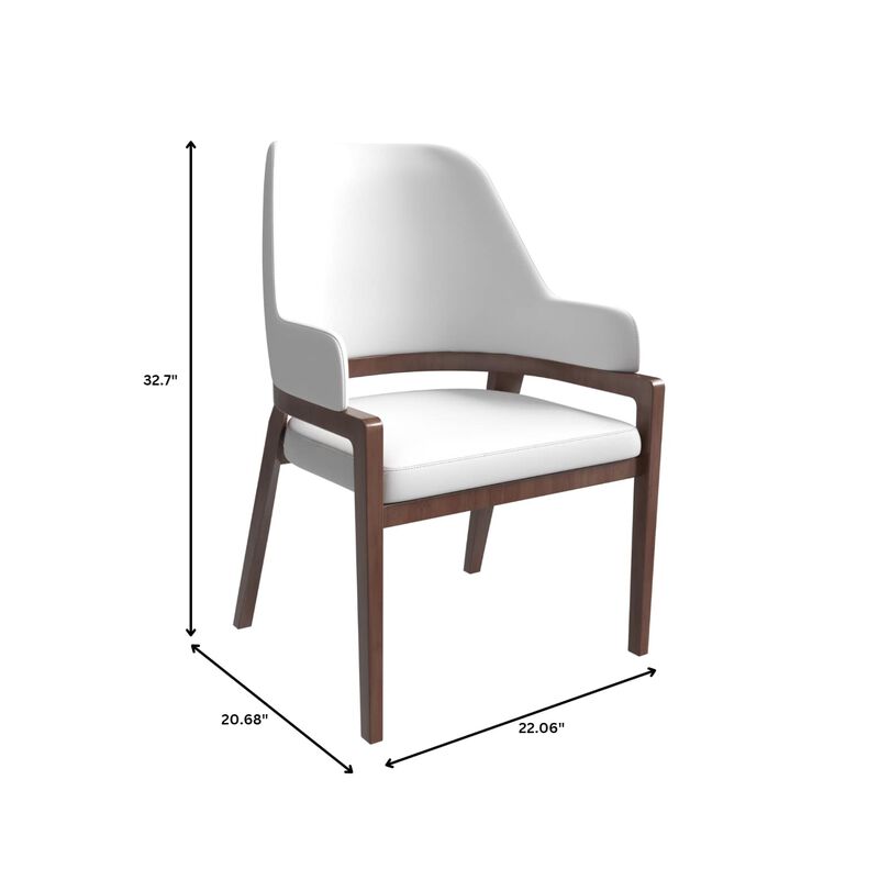 Leisuremod Ethora Collection Modern Wooden Dining Chair in Black Fabric Seat With white top