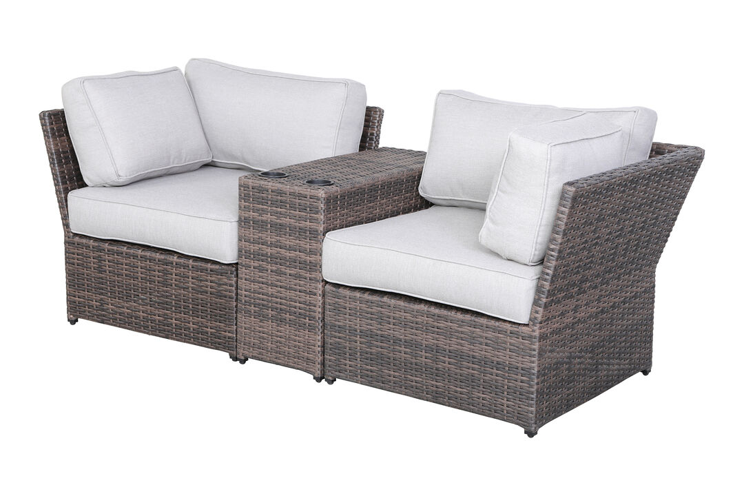 Living Source International Wicker Fully Assembled 2 - Person Seating Group with Cushions New