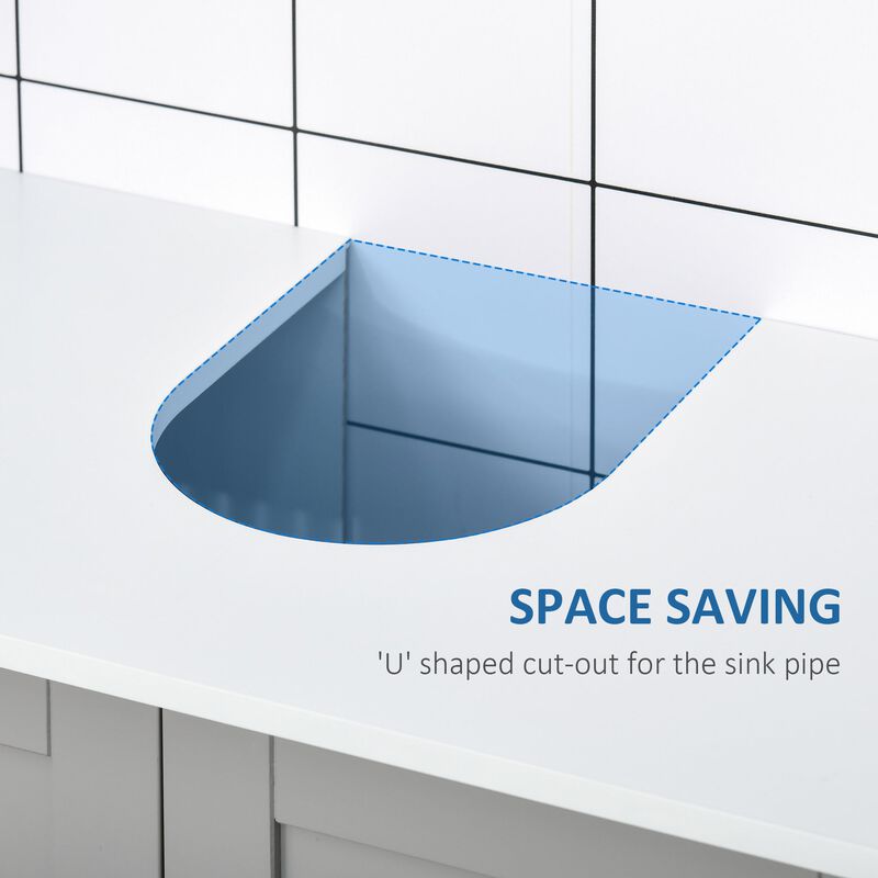 Grey/White Vanity Storage: Modern Under Sink Cabinet with Doors
