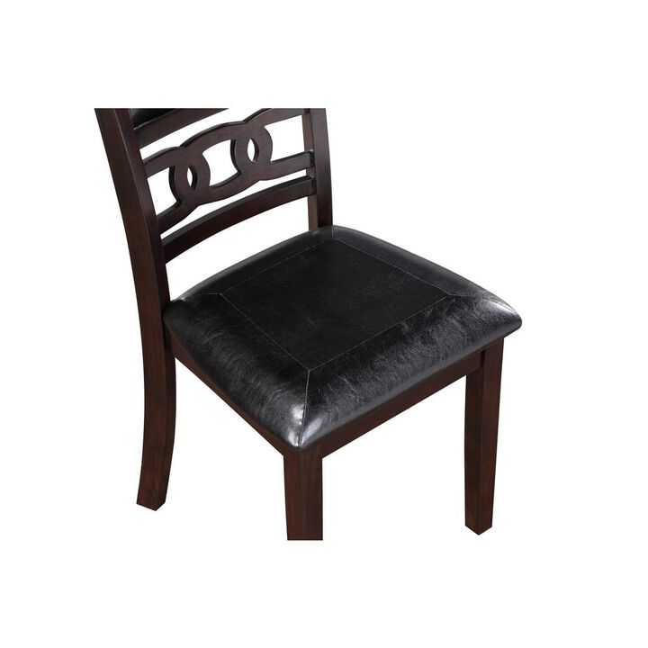 New Classic Furniture Furniture Gia Solid Wood Dining Chairs in Ebony Black (Set of 2)