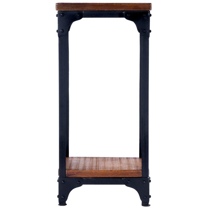 Butler Specialty Gandolph Industrial Chic Wood & Iron Pedestal Stand, Medium Brown
