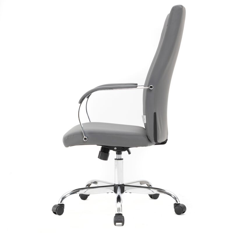 LeisureMod Sonora Modern High-Back Tall Adjustable Height Leather Conference Office Chair with Tilt & 360 Degree Swivel