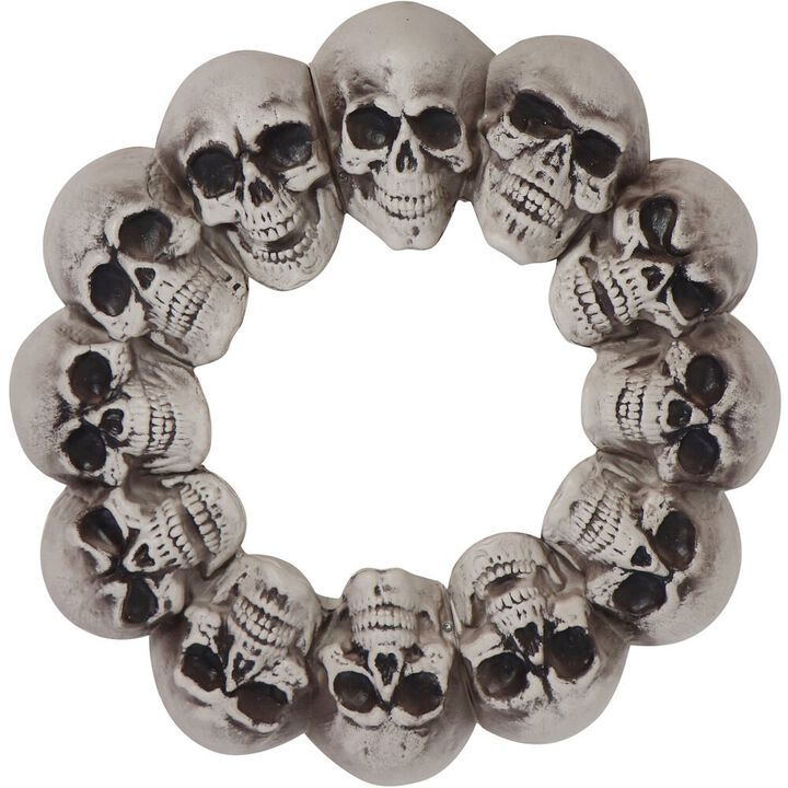 Haunted Hill Farm 15.7 Bone Skull Wreath