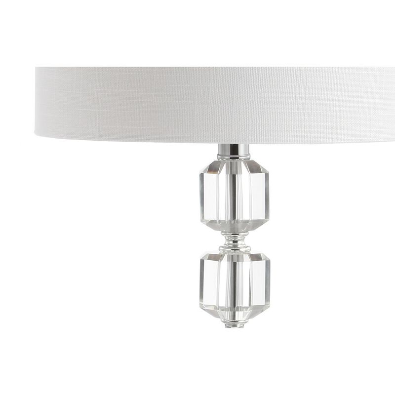 Cary Modern Stacked Crystal/Metal LED Table Lamp