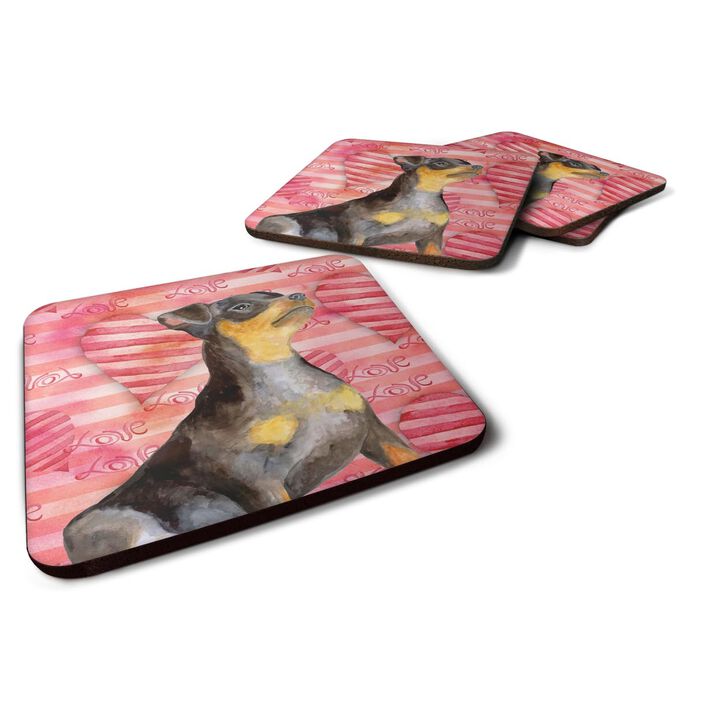 Caroline's Treasures Miniature Pinscher #2 Love Decorative coasters, Multicolor