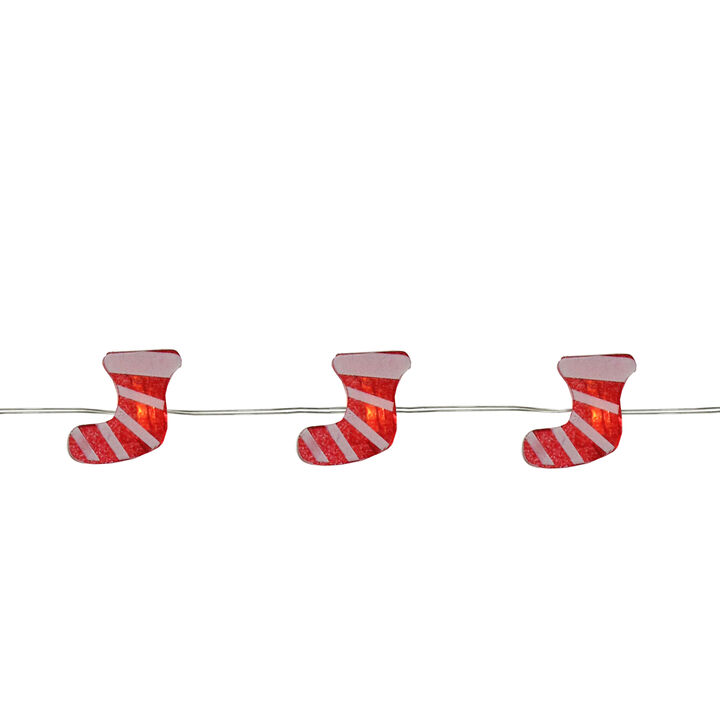 20 Warm White and Red LED Fairy Mini Christmas Lights - 6 ft Silver Wire