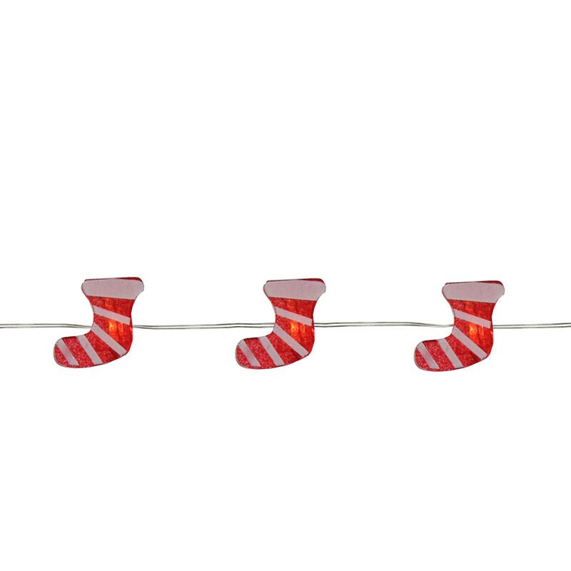 20 Warm White and Red LED Fairy Mini Christmas Lights - 6 ft Silver Wire