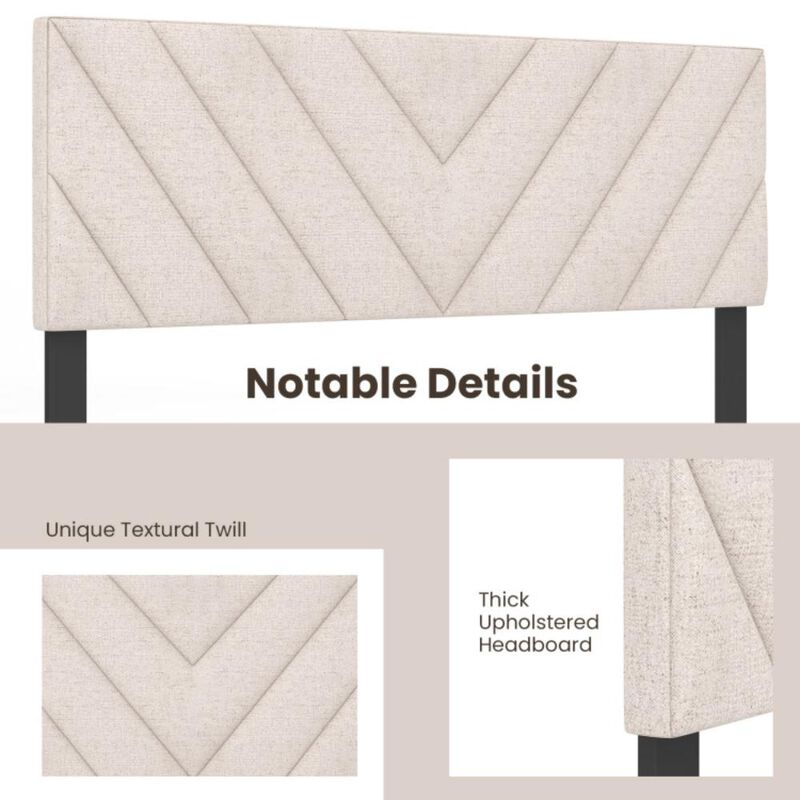 Hivvago Linen Upholstered Headboard for Full and Queen Size Bed Frames-Beige