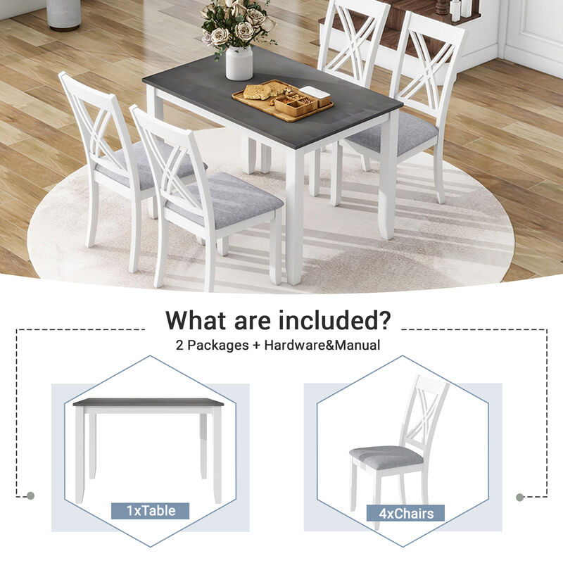 Merax 5-Piece Dining Table Chairs Set