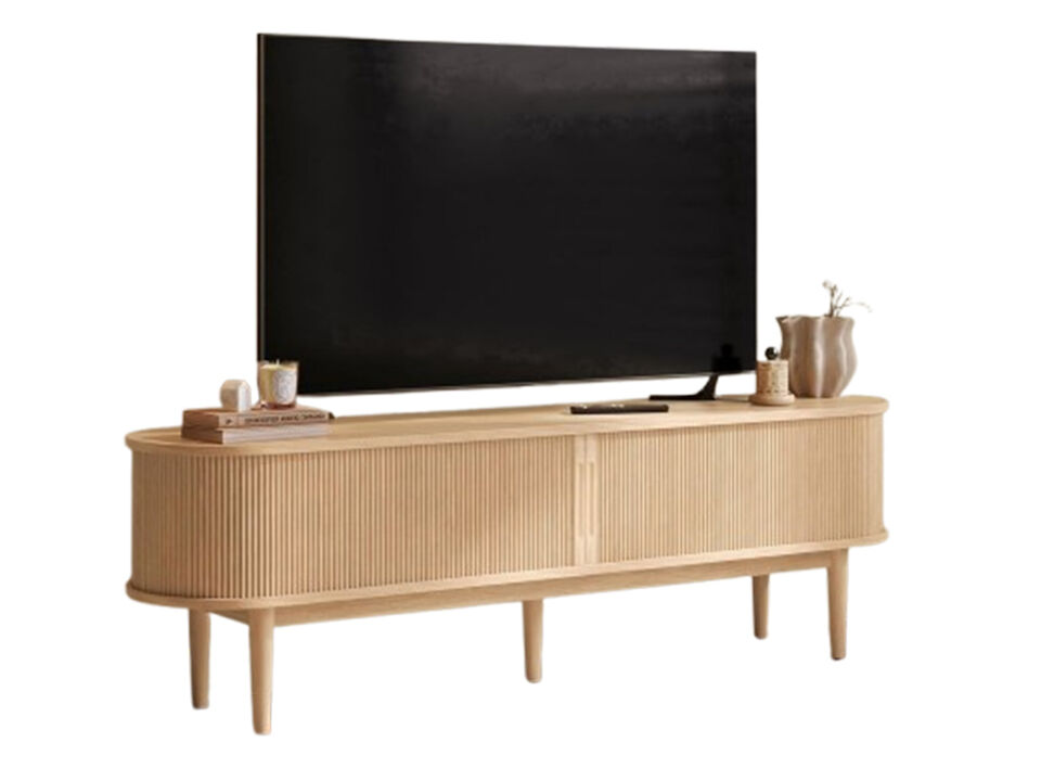 Oak HOME TV Stand for 75" TV,Entertainment Center