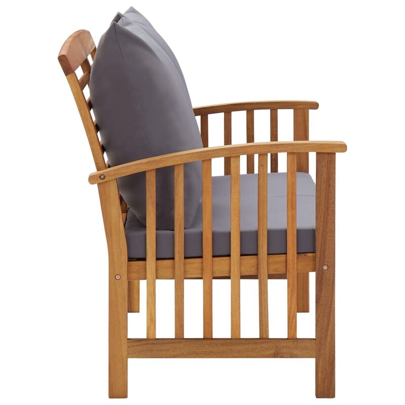 vidaXL Garden Bench with Cushions 46.9" Solid Acacia Wood