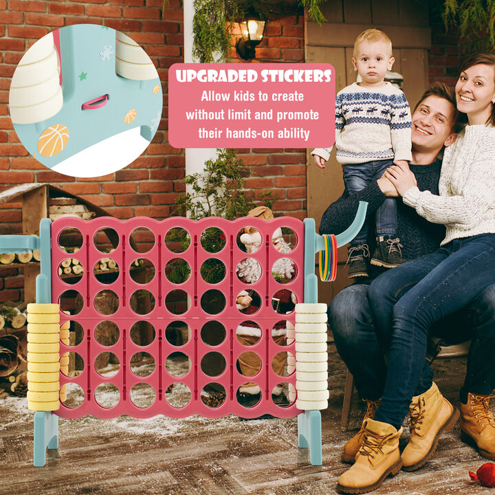 4-in-a-Row Connect Game with Basketball Hoop and Toss Ring