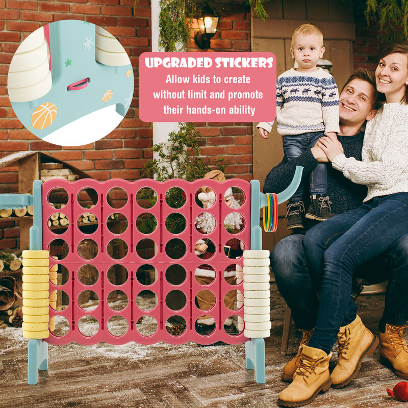 4-in-a-Row Connect Game with Basketball Hoop and Toss Ring
