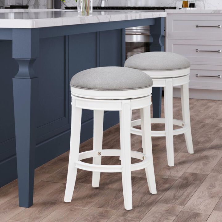 Comfort Pointe Laguna White Swivel Counter Stool