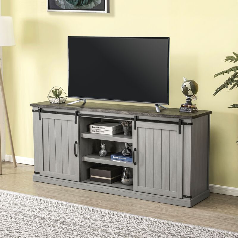 FESTIVO 68" Rustic Barn Door TV Stand for TVs up to 75"