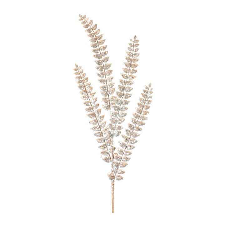 Set of 24 Glittered Fern Sprays - Elegant Touch for Seasonal Crafts