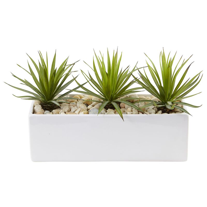 Hivvago Mini Agave in Rectangular Ceramic